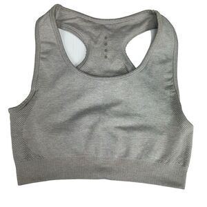 Kora Sports Bra Gray Medium Racerback Seamless Athleisure Performance Workout